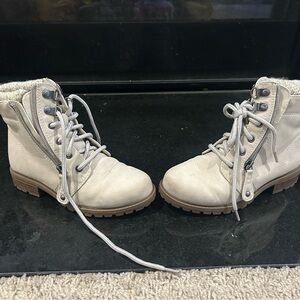 Kids Cream Ankle Boots